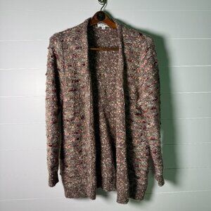 Norm Thompson Peach Multicolor Cardigan Long Sleeve Sweater Women's Size L